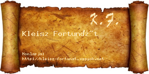 Kleisz Fortunát névjegykártya